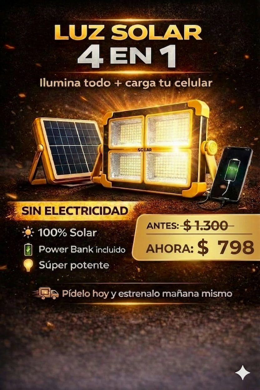 Reflector solar portátil (power bank integrado) - Envío Gratis